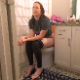 Dakota records her friend taking a shit while sitting on a toilet. The 2.5 minutes is worth the wait, as she begins pooping with many audible plops. An outtake is included at the end as comments are made about her odor. 720P HD. Over 3 minutes.